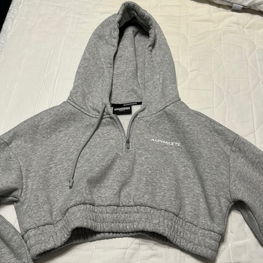 Alphalete crop grey hoodie